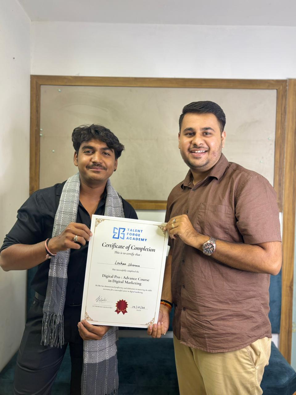 Digital Marketing Training Success - Talent Forge Academy Student